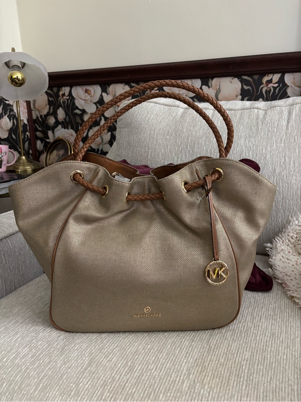 Michael Kors Montauk Extra Large Metallic Gold Tote NWT